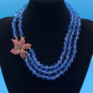 Heidi Daus pink and blue crystal necklace.